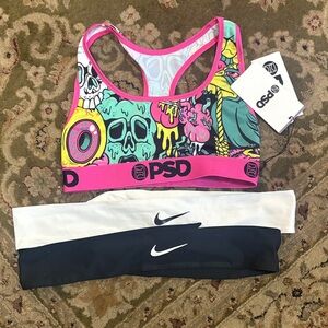 PSD Neon Skull Graphic Sports Bra
